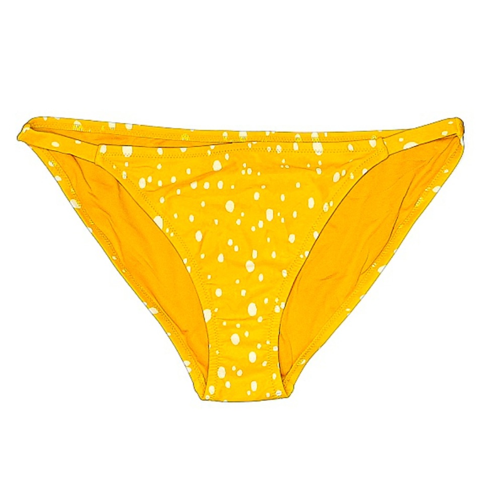 KONA SOL Yellow Hipster Bikini Bottom Large Polka Dot Swim NWT